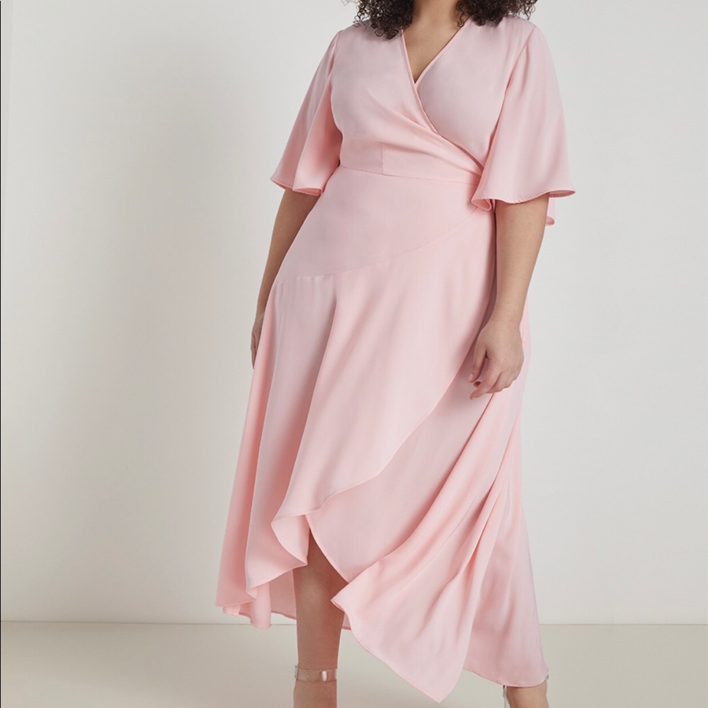 Pink Elegant Wrap dress